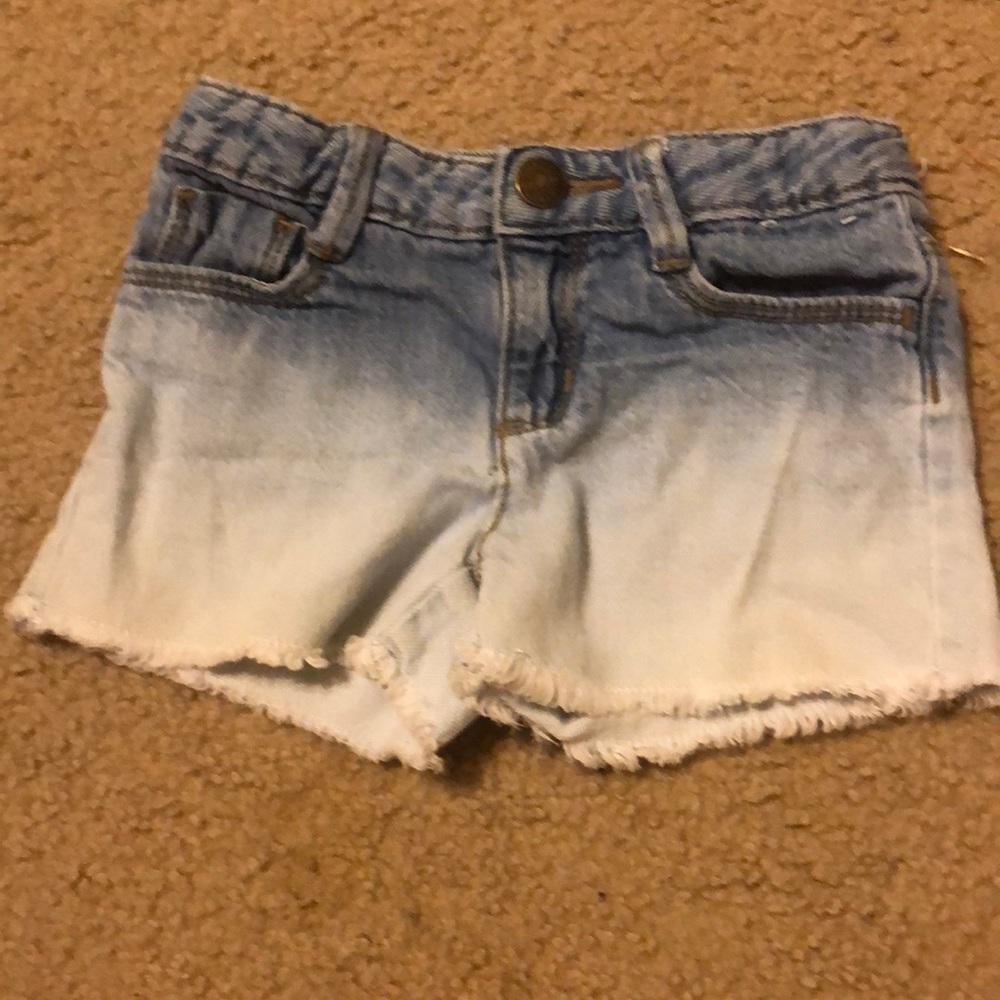 Acid washed denim shorts